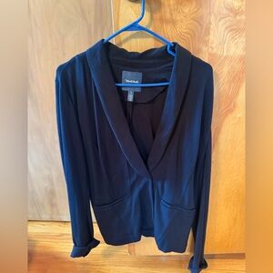 ModCloth Black Open-Front Draped Blazer